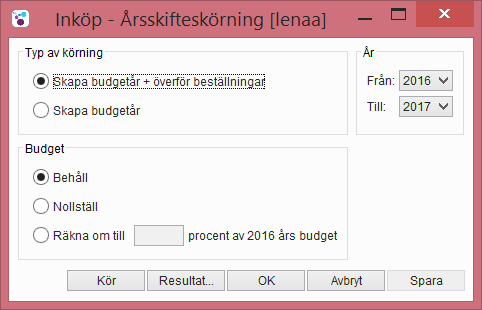 3 Årsskifteskörning, inköp Det är dags att göra en årsskifteskörning när beställningarna som har gjorts i år och ännu inte har anlänt, ska belasta nästa års (2017) anslag.