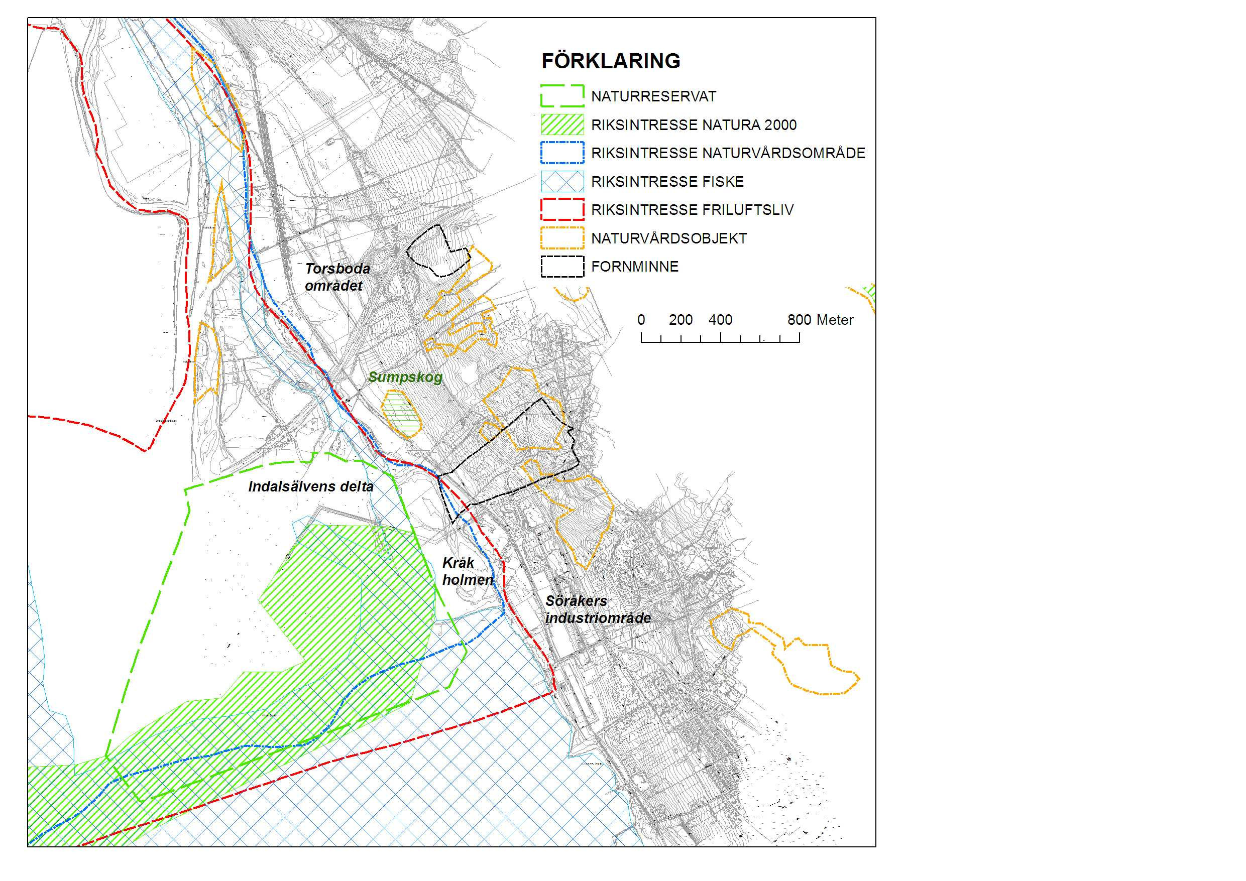 Timrå kommun Söråker-Torsboda Fördjupad översiktsplan MKB 2009-06-15 7. NATURVÅRD OCH FRILUFTSLIV 7.1. Riksintressen sid. 17 (36) 7.1.1. Naturvård Indalsälvens delta inklusive Kråkholmen ingår i riksintresse för naturvård, se figur 2.