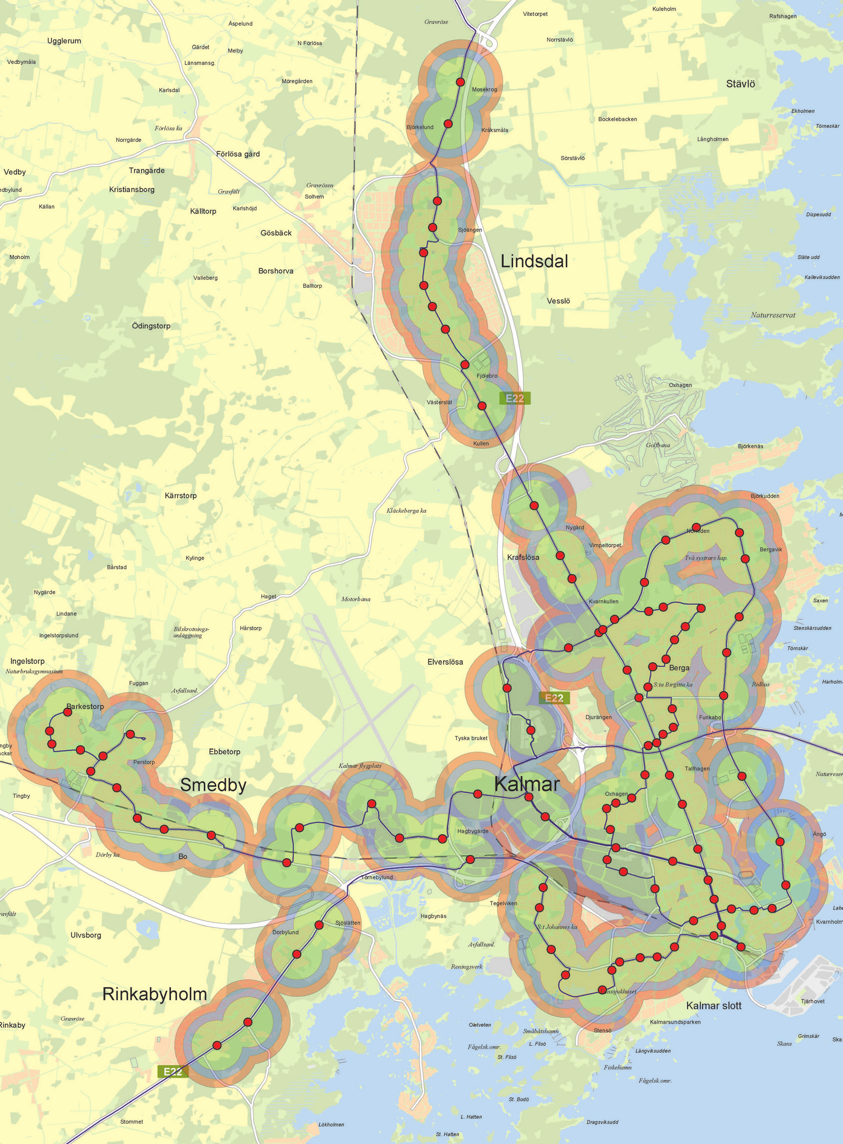 Kollektivtrafik på landsbygd All kollektivtrafik är inte tillräckligt konkurrenskraftig gentemot bilen. De flesta linjer på landsbygden, har längre resväg och är inte tidsmässigt effektivare än bilen.