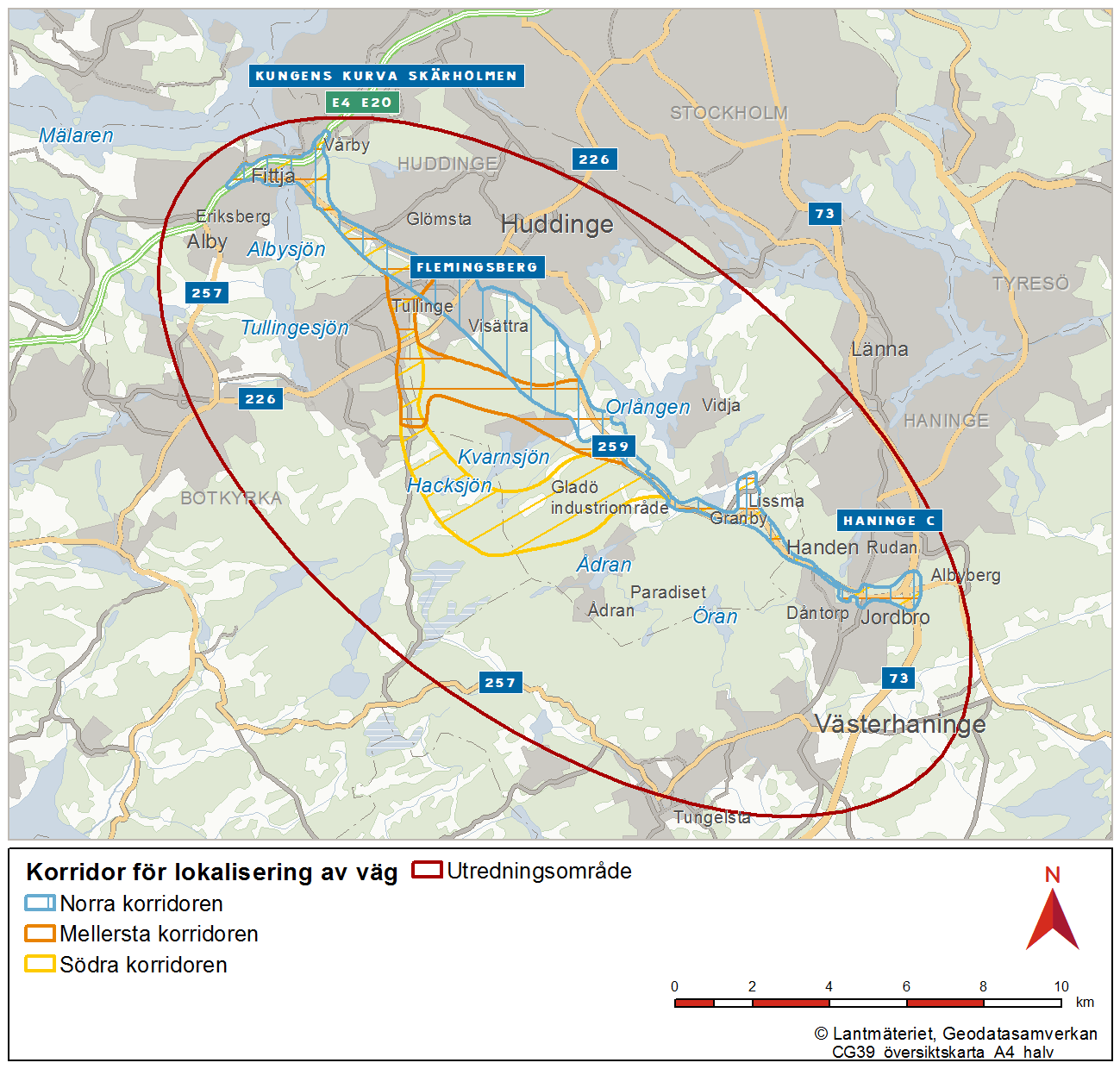 Inledning Trafikverket har i uppdrag att planera och förbereda för byggstart av Tvärförbindelse Södertörn, väg 259 från E4/E20 vid Skärholmen/Kungens kurva till väg 73 vid Haninge centrum.