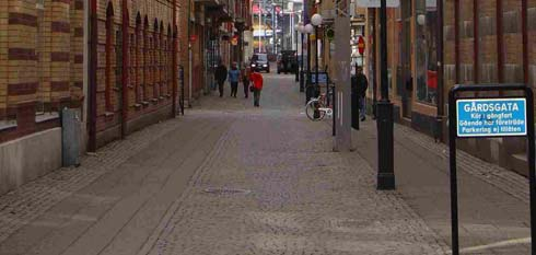kanjonen en nästan nordsydlig orientering och är 47 meter lång. Vidare är kanjonen med en bredd av 7 meter relativt trång och sky view faktorn (SVF) är med ungefär 0,25 relativt liten.