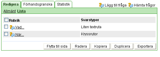 Under fliken Redigera och länken Lista: Här kan du ställa ordningen på sidorna.