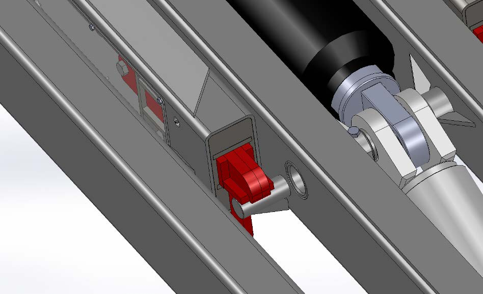 3.6 HYDRAULISK VÄXLINGS/TIPPNINGS FUNKTION Att skifta funktion mellan växling och tippning sker med hjälp av två hydrauliska kolvar samt lås klackar som spärrar olika delar på