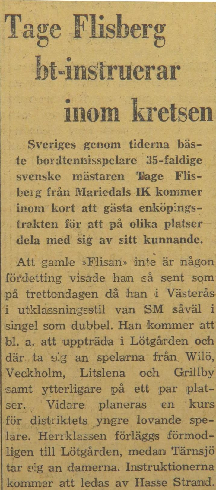 Tage Flisberg till Lötgården