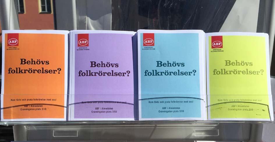 Medlemsorganisationernas verksamhet Medlemsorganisationernas verksamhet utgör den absoluta basen för ABF.