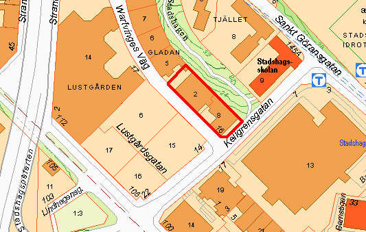 SID 2 (7) Utlåtande Gladan 2 och 8 i hörnet av Warfvinges Väg och Kellgrensgatan i Stadshagen.