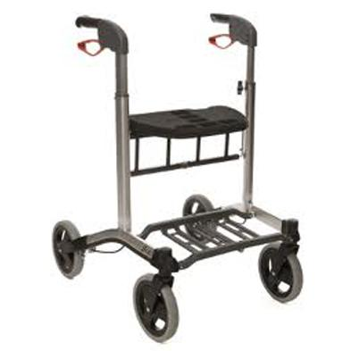 SOLO Human Care Bekväm och trygg rollator även på ojämna underlag. Färger: Grå. Ställbar höjd: 78-96 cm Handbroms: Inbyggd.