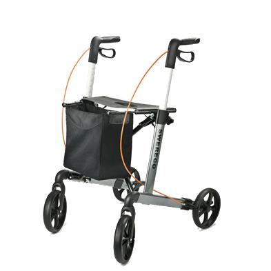 ROLLATOR Swereco Smidig och snygg rollator som passar till alla tillfälle. Färger: Grön, grå. Ställbar höjd: 74-102 cm Handbroms: Vajerfunktion.