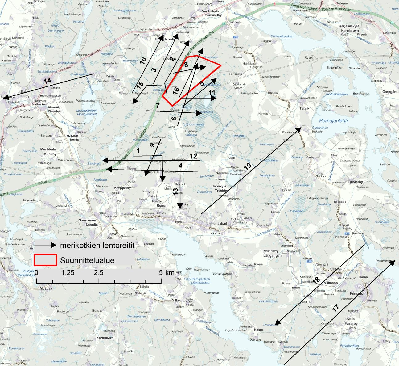 10 En stäpphök/ängshök sågs den 8.9 kretsa på himlen i söder vid kanten av planeringsområdet tillsammans med en sparvhök på cirka 150 meters höjd.