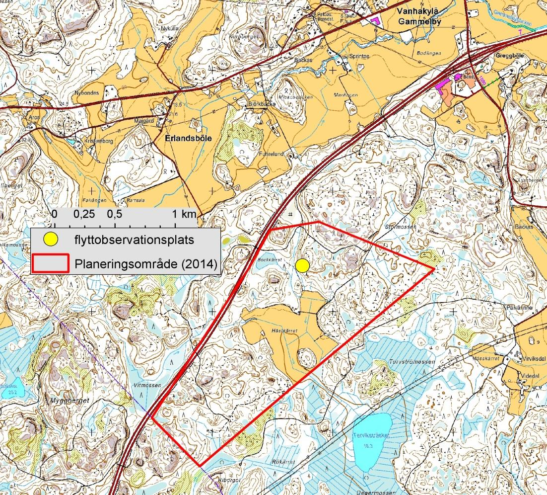 3 3. MATERIAL OCH METODER Syftet med uppföljningen av flyttningen i september oktober 2014 var att få en överblick över vilka fågelarter som flyttar via planeringsområdet.