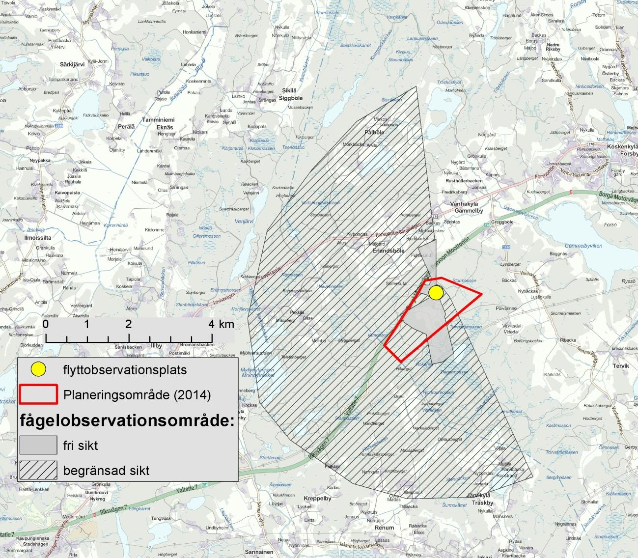 4 SE S SW SW W NW Figur 3-2. Siktsektorer från observationsplatsen i Bockkärret. Väderstrecken är angivna med förkortningar i figuren (SE = sydost, S = söder, SW = sydväst, W = väst, NW = nordväst).