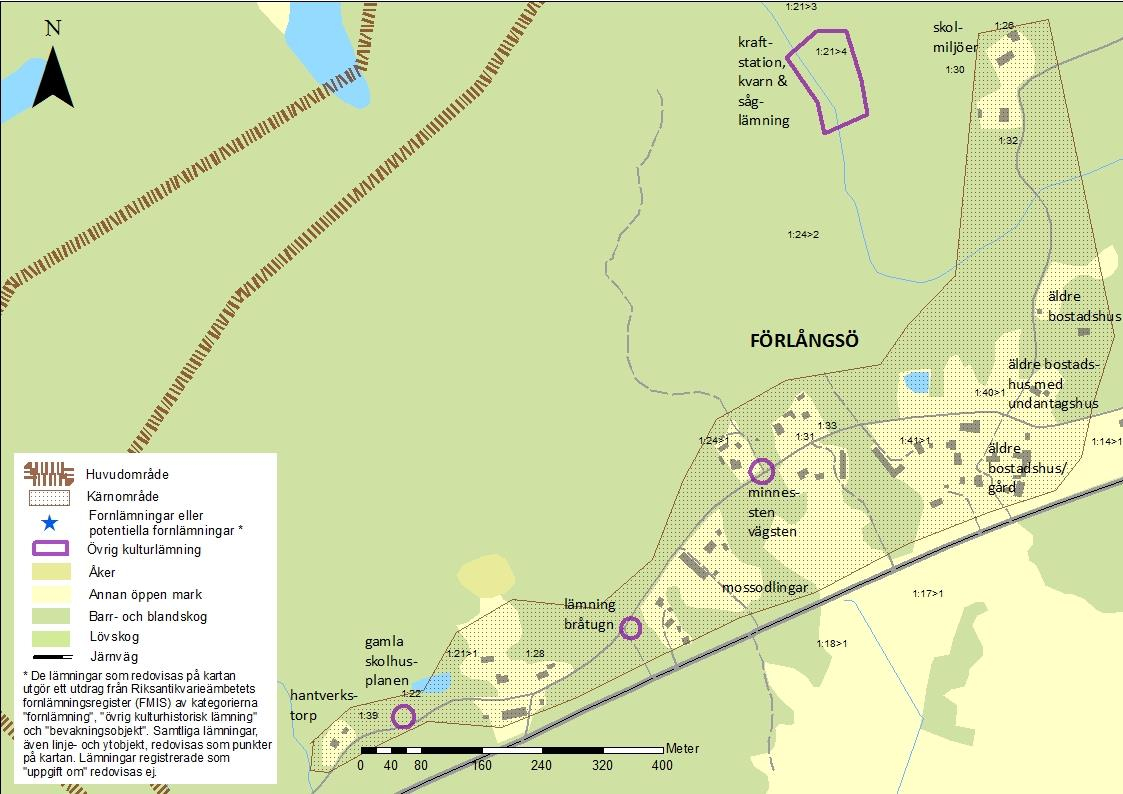 Kärnområde Förlångsö Det mest utmärkande med Förlångsö idag är den långsträckta byn med bebyggelsen utmed gamla vägen, och att byns marker delas av snabb biltrafik på den raka Kalmarvägen.