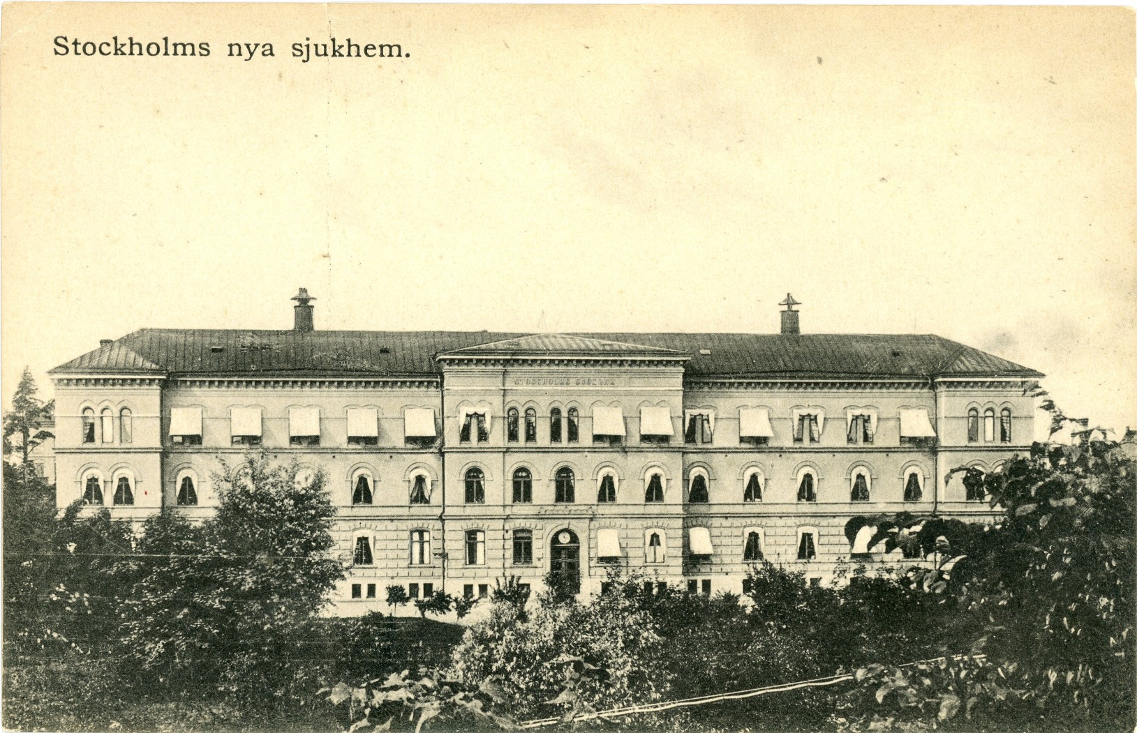 Oskrivet. Carte Postal Under perioden 2011-2013 genomförde Stockholms Sjukhem en omfattande nybyggnation söder och väster om huvudbyggnaden mot Mariebergsgatan och Drottningholmsvägen.