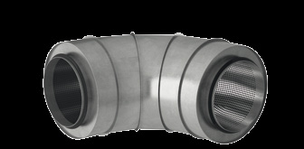Ljuddämpare cirkulära LFAC Cirkulär ljuddämpare med eller utan ljuddämpande baffel. Finns med 50 eller 100 mm isolering.