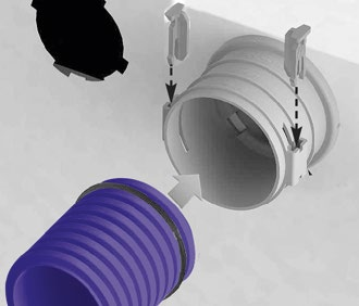 INSTALLERING AV LUFTFÖRDELNINGSLÅDORNAS OCH VENTILERNAS ANSLUTNINGSDELAR Med Vallox BlueSky-luftfördelningslådan levereras installeringsvinklar med skruvar samt stosar med låsanordningar (bilder 1-2)