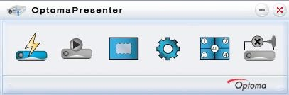 Att använda Optoma Presenter Applikationen Optoma Presenter möjliggör att en värddators skrivbord visas på nätverket via Ethernet, USB eller trådlös överföring.