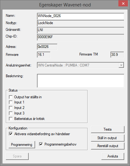 35 / 83 8. Markera Aktivera vidarebefordran av händelser. 9. Klicka på [Ta över]. 10. Klicka på [Programmera].