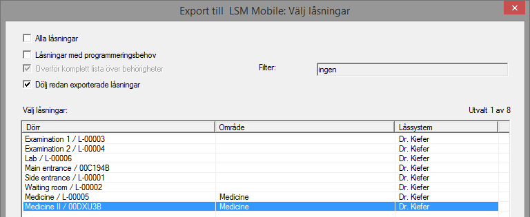 54 / 83 5. Välj låssystem. 6.