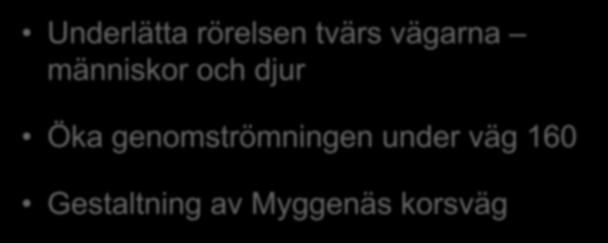 POTENTIAL OCH MÅL för landskapet Underlätta rörelsen tvärs vägarna människor