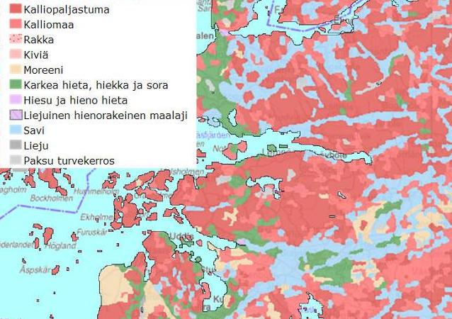 30 Miljökonsekvensbeskrivnings program Vindkraftpark, Nordanå-Lövböle Blottad berggrund Berggrund Blockmark Stenar Moren Grovmo, sand och grus Mjäla och finmo Gyttjig finkornig jordart Lera Gyttja