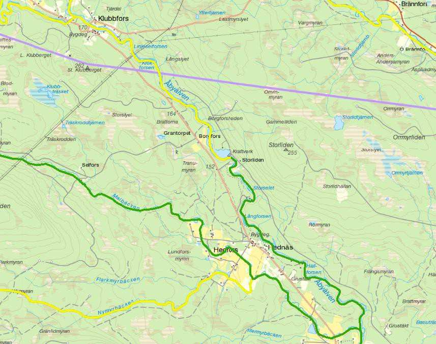 17 (55) MILJÖKVALITETSNORMER VATTEN STATUS Hednäs kraftverk är beläget i vattenförekomsten Åbyälven (SE723572-174387), vattenförekomsten har enligt prel. klassning 2015 god ekologisk status.