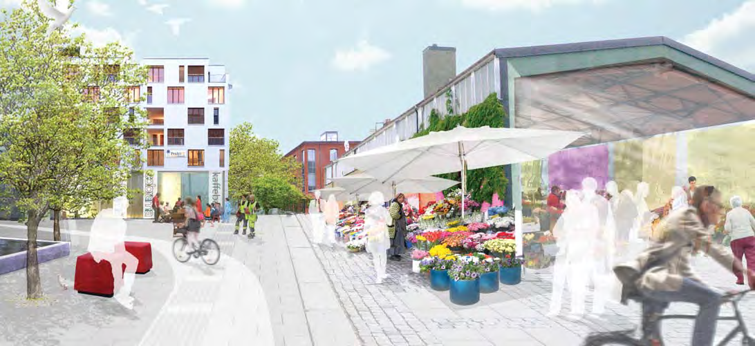 VISION, MÅL OCH STRATEGI Visionsbild över Öresundsvägen öst och Lunds centrala delar, sett västerifrån. Stadsomvandlingen sker inifrån och ut.