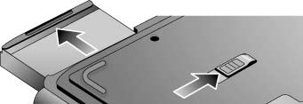 Kom igång med HP Notebook Förbered datorn för användning Så här tar du ut batteriet: 1.