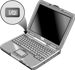 Kom igång med HP Notebook Förbered datorn för användning Steg 4: Starta datorn Tryck på strömbrytaren högst upp till vänster om tangentbordet.