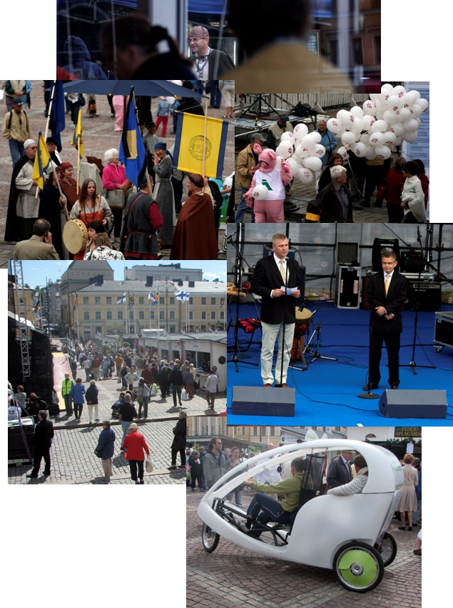 LANDSKAPSDAGARNA I HELSINGFORS Hövdingarna visade upp sig i olika skrudar på flera scener.