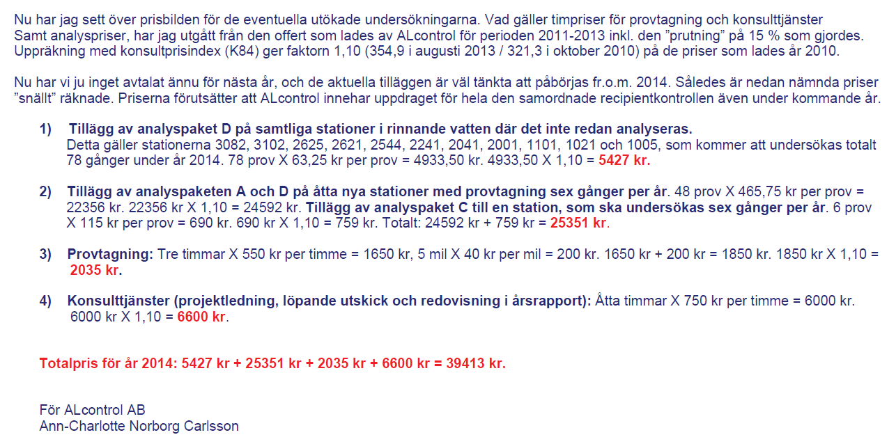 Bilaga 2 till protokoll styrelsemöte i Gullspångsälvens vattenvårdsförbund och vattenråd,