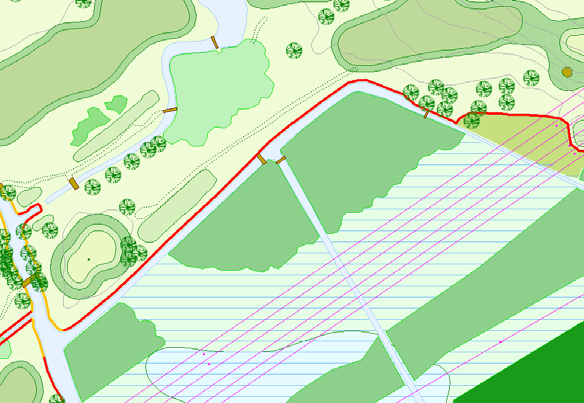 Frågor och svar 2014-09-22 4 Varför markeras inte högersidan av hål 4 helt som sidovatten? En gång i tiden var vattenståndet i Aspån 50-70 cm högre, då var området till höger om hål 4 ett träsk.