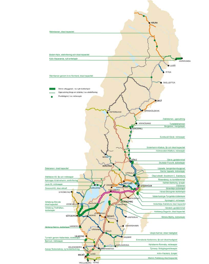 Metoden för beräkning av kapacitetsutnyttjande finns beskriven i Trafikverkets effektsamband för transportsystemet 13. Figur 4.