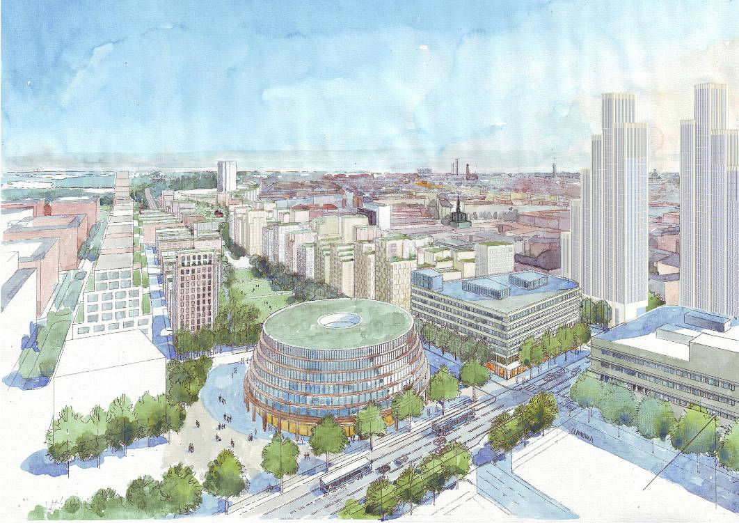 2 (23) Dp 2009-02013-54 Stadsplanegestaltningen utgår ifrån att Vasastadens klassiska nord-sydliga riktning förlängs så att Norra Stationsområdet blir en integrerad del av staden.