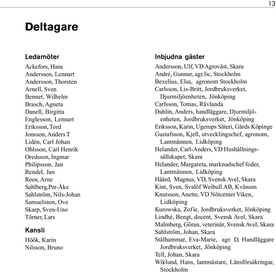 Bruno Inbjudna gäster Andersson, Ulf, VD Agroväst, Skara André, Gunnar, agr.