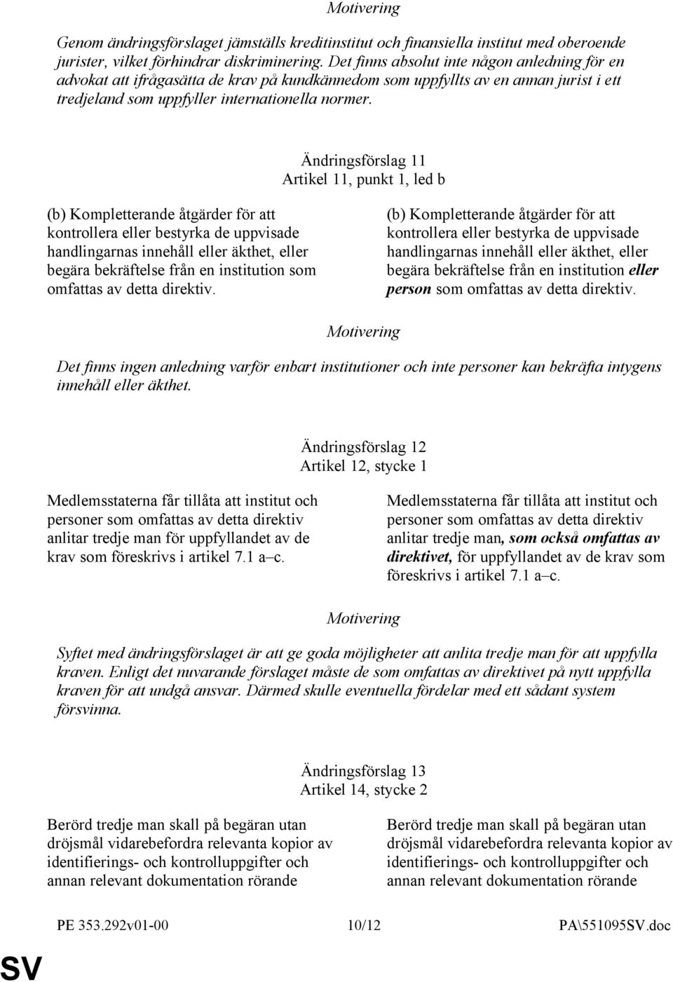 Ändringsförslag 11 Artikel 11, punkt 1, led b (b) Kompletterande åtgärder för att kontrollera eller bestyrka de uppvisade handlingarnas innehåll eller äkthet, eller begära bekräftelse från en