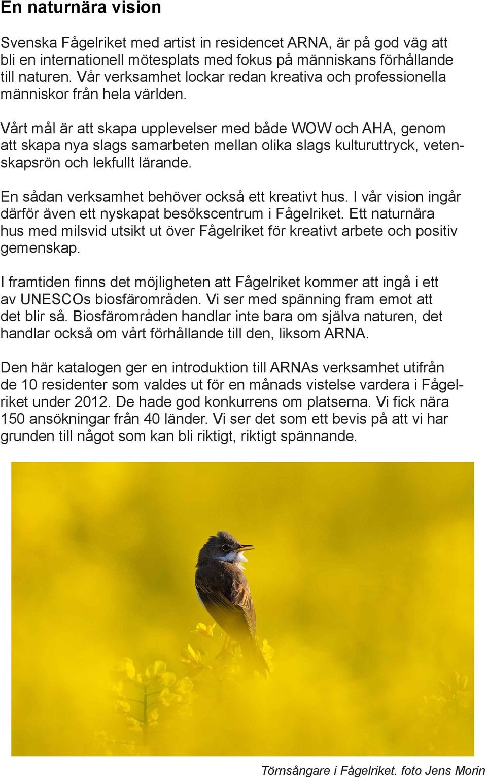 Vårt mål är att skapa upplevelser med både WOW och AHA, genom att skapa nya slags samarbeten mellan olika slags kulturuttryck, vetenskapsrön och lekfullt lärande.
