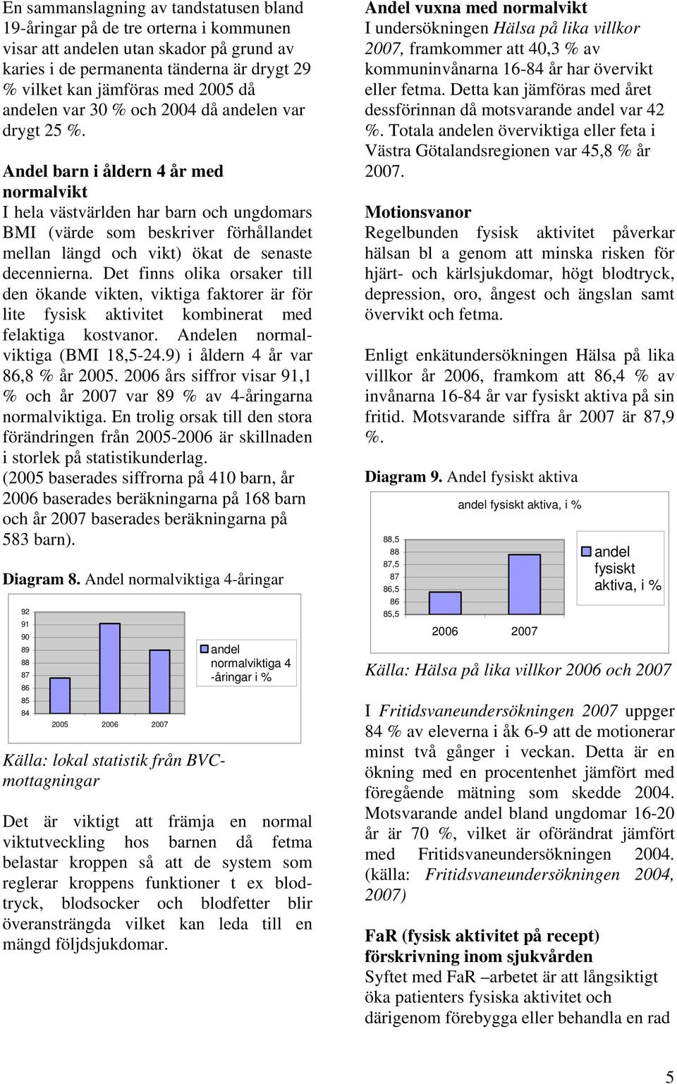 Andel barn i åldern 4 år med normalvikt I hela västvärlden har barn och ungdomars BMI (värde som beskriver förhållandet mellan längd och vikt) ökat de senaste decennierna.