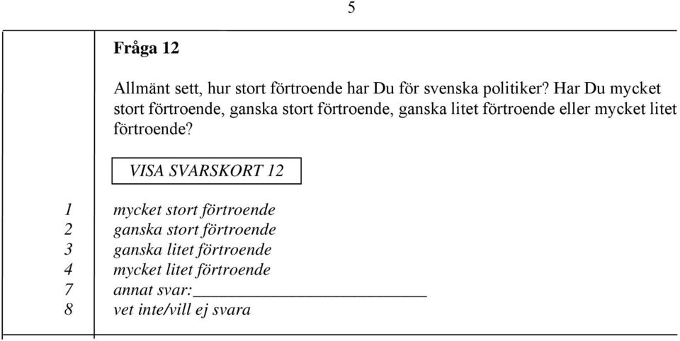 eller mycket litet förtroende?