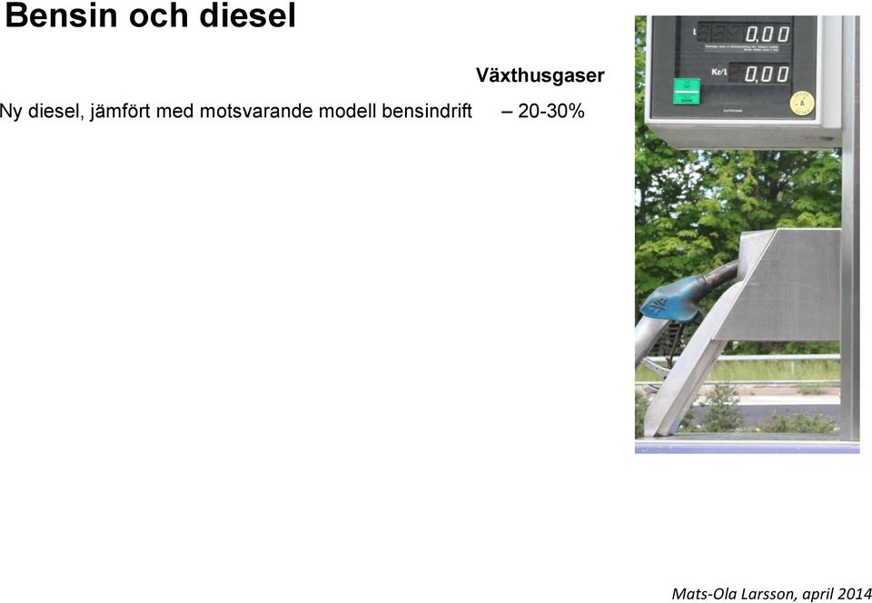 diesel, jämfört med