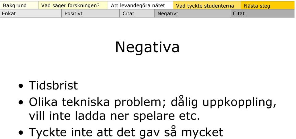 problem; dålig uppkoppling, vill inte