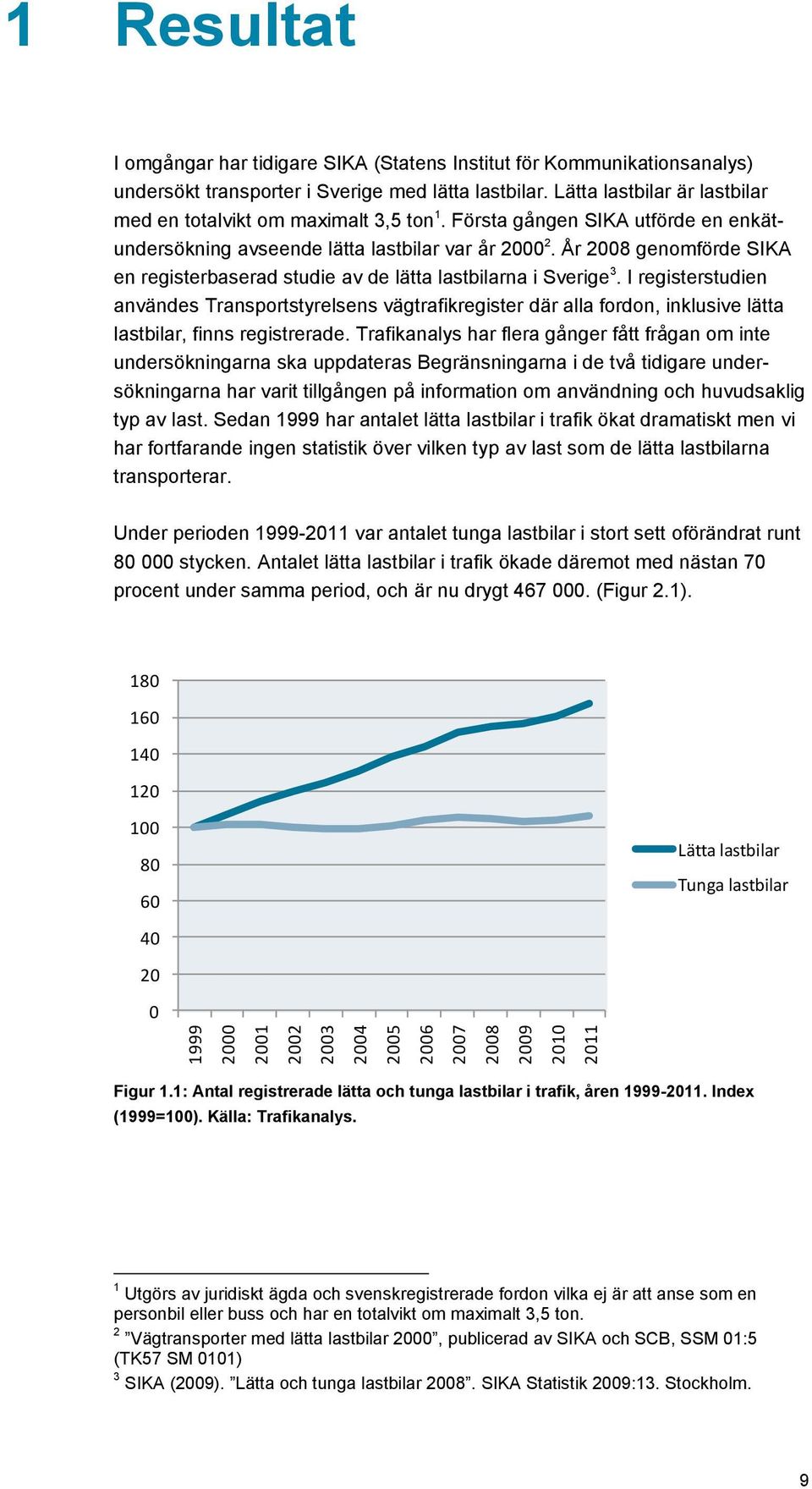 År 2008 genomförde SIKA en registerbaserad studie av de lätta lastbilarna i Sverige 3.