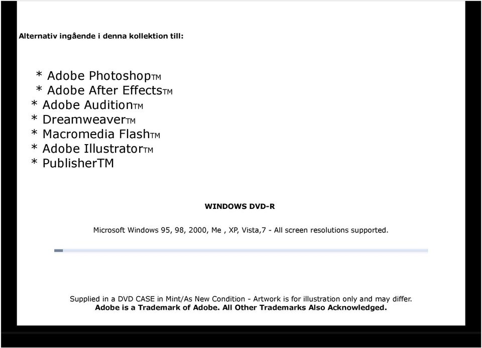 2000, Me, XP, Vista,7 - All screen resolutions supported.