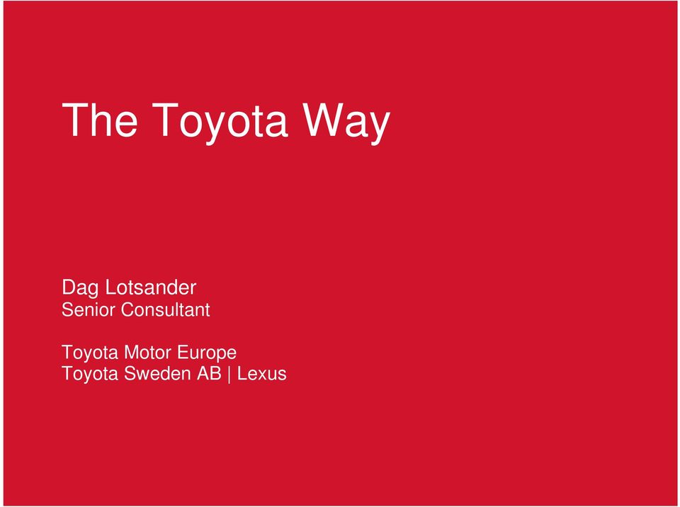 Consultant Toyota