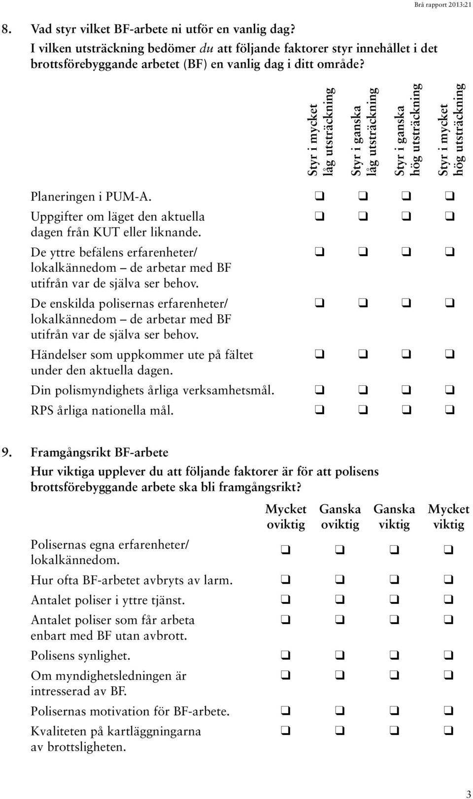 De yttre befälens erfarenheter/ lokalkännedom de arbetar med BF utifrån var de själva ser behov. De enskilda polisernas erfarenheter/ lokalkännedom de arbetar med BF utifrån var de själva ser behov.