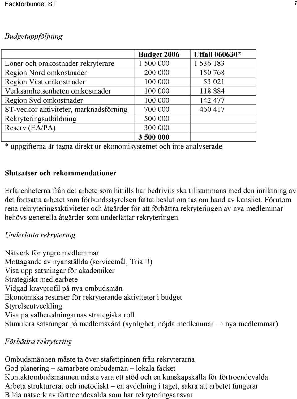 500 000 * uppgifterna är tagna direkt ur ekonomisystemet och inte analyserade.