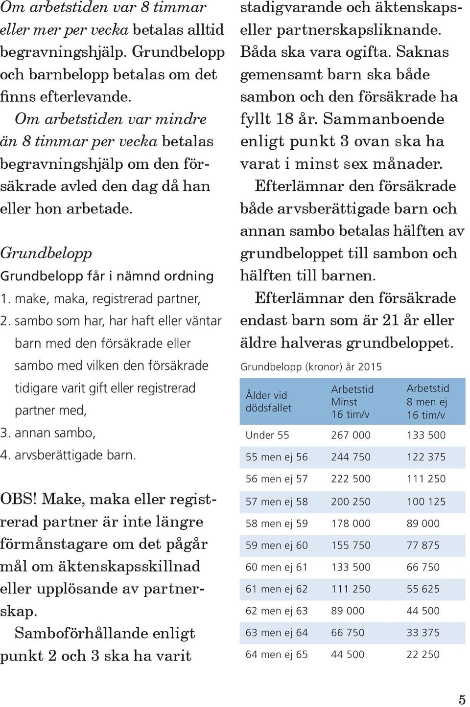 make, maka, registrerad partner, 2. sambo som har, har haft eller väntar barn med den försäkrade eller sambo med vilken den försäkrade tidigare varit gift eller registrerad partner med, 3.