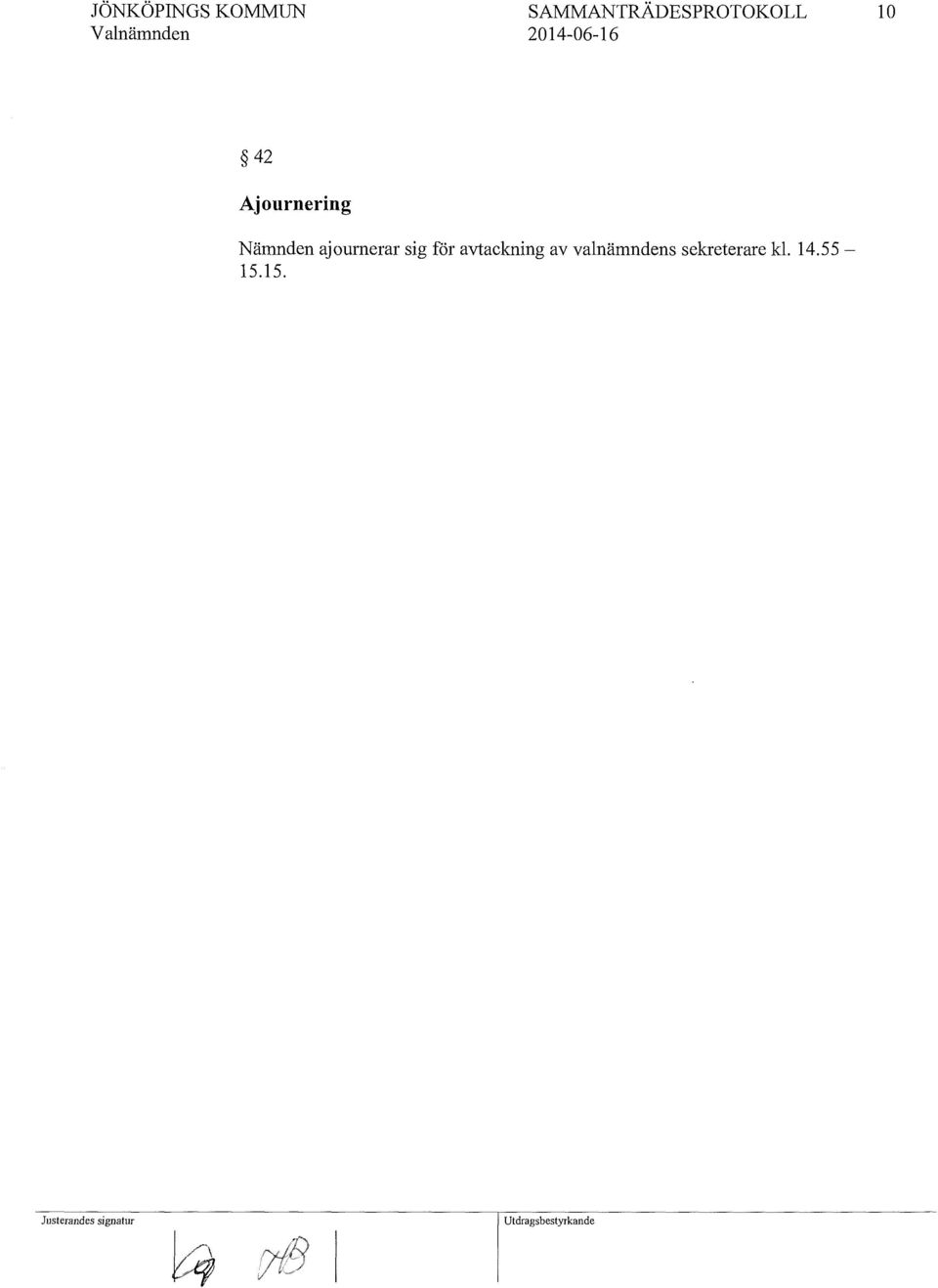 sig för avtackning av