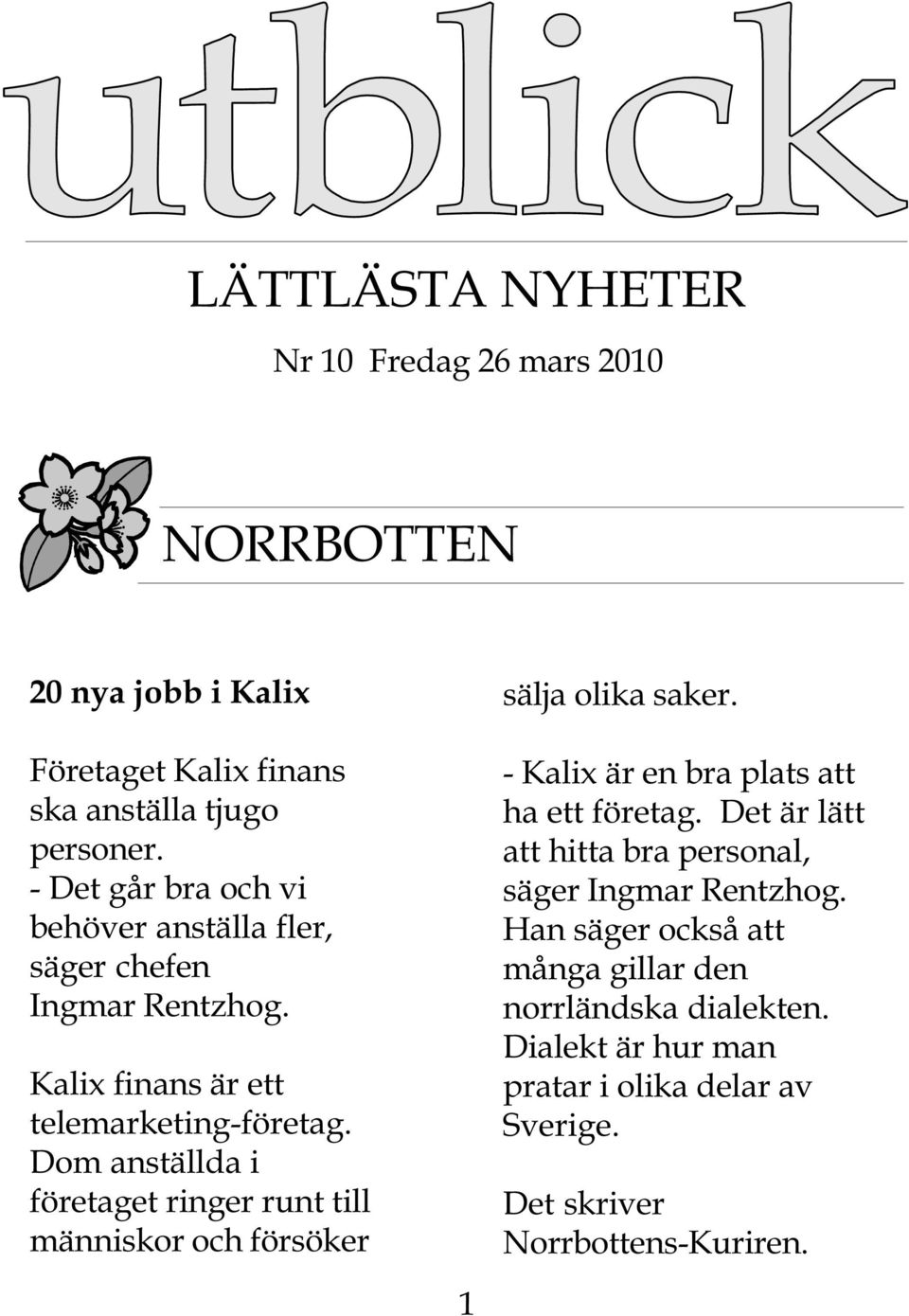 Dom anställda i företaget ringer runt till människor och försöker sälja olika saker. - Kalix är en bra plats att ha ett företag.