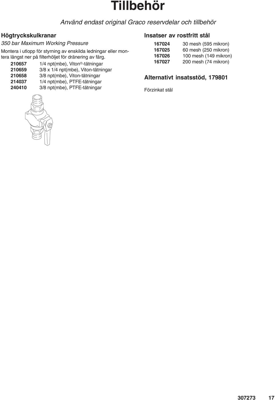 05 / npt(mbe), Viton-tätningar 05 3/ x / npt(mbe), Viton-tätningar 05 3/ npt(mbe), Viton-tätningar 03 / npt(mbe), PTFE-tätningar 00 3/