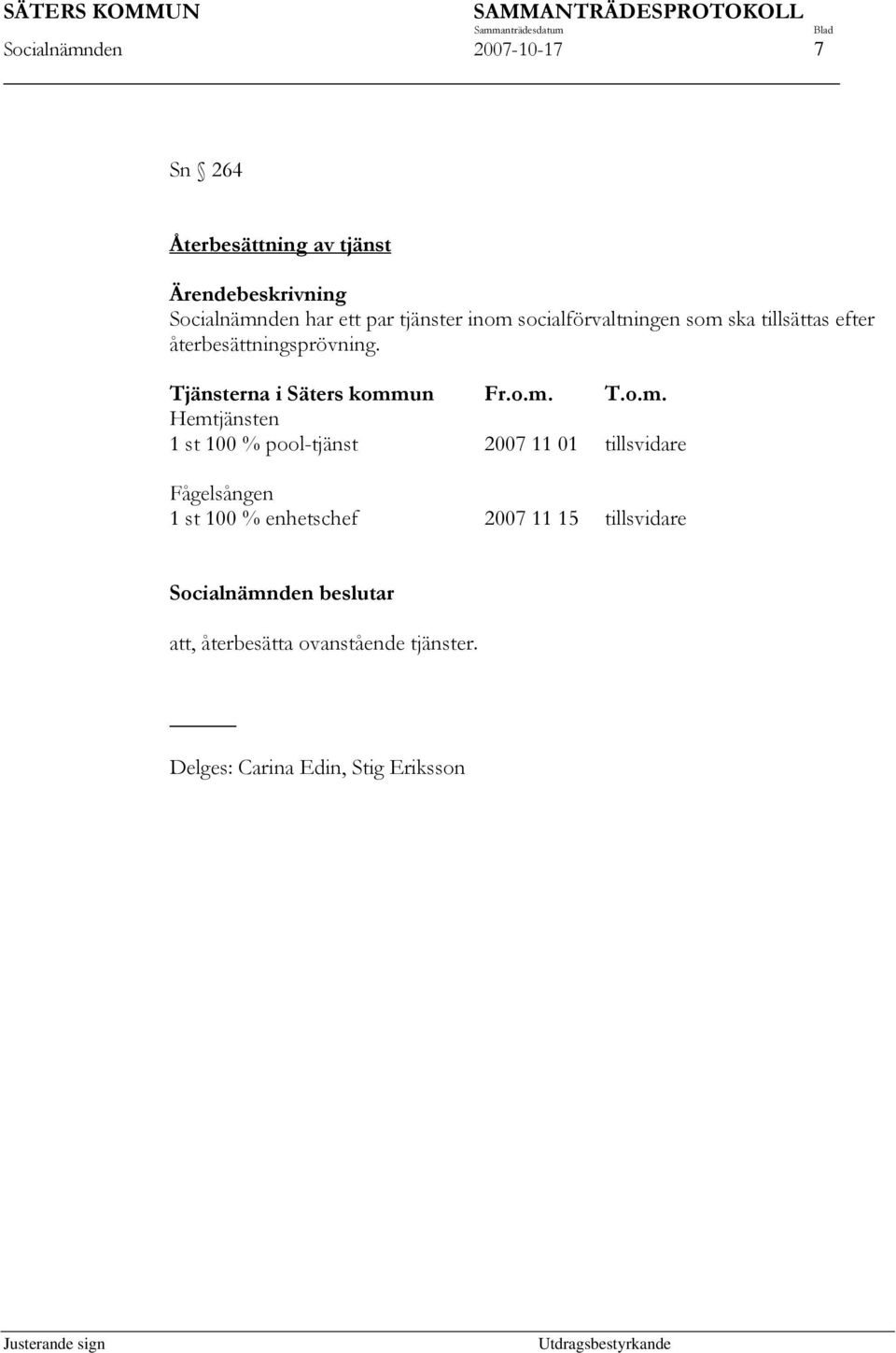 Tjänsterna i Säters komm